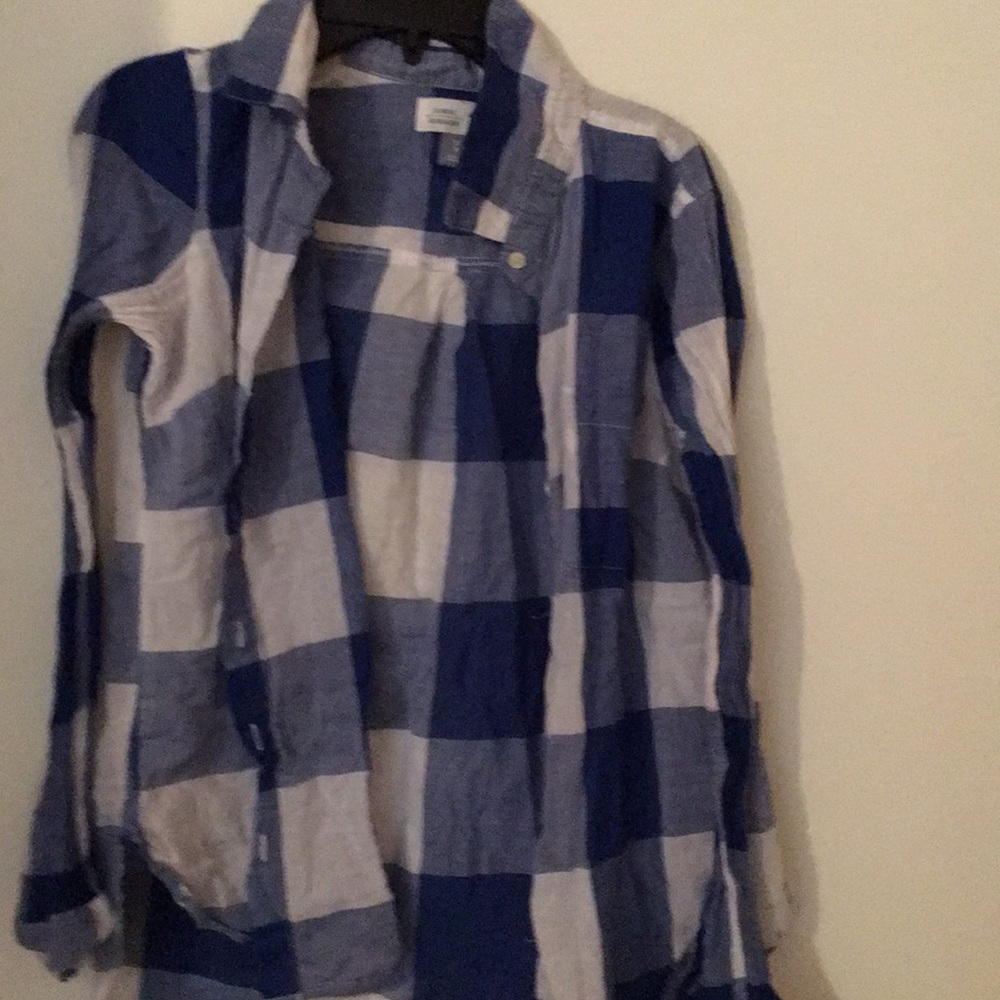 Flannel button down shirt.